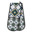 thumbnail image 1 of Yayeee Double Oven Mitt Kitchen Heat Resistant Baking 35" x7" Quilted Glove, Gold Geometric Pattern, 1 of 6