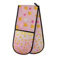 thumbnail image 1 of Yayeee Double Oven Mitt Kitchen Heat Resistant Baking 35" x7" Quilted Glove, Gradient Pink Stars, 1 of 6