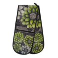thumbnail image 1 of Yayeee Double Oven Mitt Kitchen Heat Resistant Baking 35" x7" Quilted Glove, Gray Floral, 1 of 6