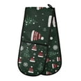 thumbnail image 1 of Yayeee Double Oven Mitt Kitchen Heat Resistant Baking 35" x7" Quilted Glove, Green Christmas Hats, 1 of 6