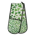 thumbnail image 1 of Yayeee Double Oven Mitt Kitchen Heat Resistant Baking 35" x7" Quilted Glove, Green Dot Triangles Pattern, 1 of 6