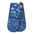 thumbnail image 1 of Yayeee Double Oven Mitt Kitchen Heat Resistant Baking 35" x7" Quilted Glove, Green Dots, 1 of 6