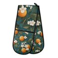 thumbnail image 1 of Yayeee Double Oven Mitt Kitchen Heat Resistant Baking 35" x7" Quilted Glove, Green Floral Orange, 1 of 6