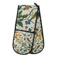 thumbnail image 1 of Yayeee Double Oven Mitt Kitchen Heat Resistant Baking 35" x7" Quilted Glove, Green Floral Pattern, 1 of 6