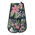 thumbnail image 1 of Yayeee Double Oven Mitt Kitchen Heat Resistant Baking 35" x7" Quilted Glove, Green Floral, 1 of 6