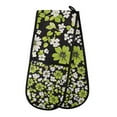 thumbnail image 1 of Yayeee Double Oven Mitt Kitchen Heat Resistant Baking 35" x7" Quilted Glove, Green Flower Pattern, 1 of 6
