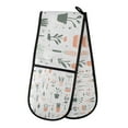 thumbnail image 1 of Yayeee Double Oven Mitt Kitchen Heat Resistant Baking 35" x7" Quilted Glove, Green Garden Pattern, 1 of 6