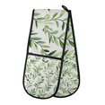 thumbnail image 1 of Yayeee Double Oven Mitt Kitchen Heat Resistant Baking 35" x7" Quilted Glove, Green Leafy Pattern, 1 of 6