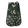 thumbnail image 1 of Yayeee Double Oven Mitt Kitchen Heat Resistant Baking 35" x7" Quilted Glove, Green Leaves, 1 of 6