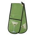 thumbnail image 1 of Yayeee Double Oven Mitt Kitchen Heat Resistant Baking 35" x7" Quilted Glove, Green Martini Glass, 1 of 6