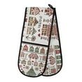 thumbnail image 1 of Yayeee Double Oven Mitt Kitchen Heat Resistant Baking 35" x7" Quilted Glove, Green Nordic Christmas House, 1 of 6