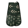 thumbnail image 1 of Yayeee Double Oven Mitt Kitchen Heat Resistant Baking 35" x7" Quilted Glove, Green Plants, 1 of 6