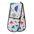 thumbnail image 1 of Yayeee Double Oven Mitt Kitchen Heat Resistant Baking 35" x7" Quilted Glove, Green Retro Triangles, 1 of 6