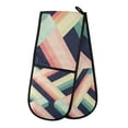 thumbnail image 1 of Yayeee Double Oven Mitt Kitchen Heat Resistant Baking 35" x7" Quilted Glove, Green Stripes, 1 of 6