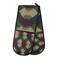 thumbnail image 1 of Yayeee Double Oven Mitt Kitchen Heat Resistant Baking 35" x7" Quilted Glove, Green Tartan Pattern, 1 of 6