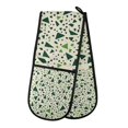 thumbnail image 1 of Yayeee Double Oven Mitt Kitchen Heat Resistant Baking 35" x7" Quilted Glove, Green Triangles Pattern, 1 of 6
