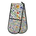 thumbnail image 1 of Yayeee Double Oven Mitt Kitchen Heat Resistant Baking 35" x7" Quilted Glove, Green Wildflower Pattern, 1 of 6