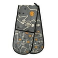 thumbnail image 1 of Yayeee Double Oven Mitt Kitchen Heat Resistant Baking 35" x7" Quilted Glove, Halloween Dancing Skeleton, 1 of 6