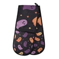 thumbnail image 1 of Yayeee Double Oven Mitt Kitchen Heat Resistant Baking 35" x7" Quilted Glove, Halloween Purple Ghosts, 1 of 6