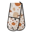 thumbnail image 1 of Yayeee Double Oven Mitt Kitchen Heat Resistant Baking 35" x7" Quilted Glove, Hand Drawn Pumpkin, 1 of 6
