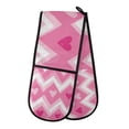 thumbnail image 1 of Yayeee Double Oven Mitt Kitchen Heat Resistant Baking 35" x7" Quilted Glove, Heart Geometric, 1 of 6