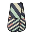 thumbnail image 1 of Yayeee Double Oven Mitt Kitchen Heat Resistant Baking 35" x7" Quilted Glove, Isometric Green, 1 of 6