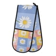 thumbnail image 1 of Yayeee Double Oven Mitt Kitchen Heat Resistant Baking 35" x7" Quilted Glove, Light Blue Daisy, 1 of 6