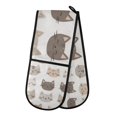 thumbnail image 1 of Yayeee Double Oven Mitt Kitchen Heat Resistant Baking 35" x7" Quilted Glove, Light Gray Cat Pattern, 1 of 6