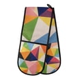 thumbnail image 1 of Yayeee Double Oven Mitt Kitchen Heat Resistant Baking 35" x7" Quilted Glove, Minimalist Triangles, 1 of 6