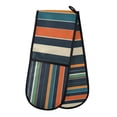 thumbnail image 1 of Yayeee Double Oven Mitt Kitchen Heat Resistant Baking 35" x7" Quilted Glove, Navy Blue Stripes, 1 of 6