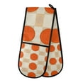 thumbnail image 1 of Yayeee Double Oven Mitt Kitchen Heat Resistant Baking 35" x7" Quilted Glove, Orange Geometric Circles, 1 of 6