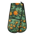 thumbnail image 1 of Yayeee Double Oven Mitt Kitchen Heat Resistant Baking 35" x7" Quilted Glove, Orange Tree Pattern, 1 of 6