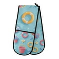 thumbnail image 1 of Yayeee Double Oven Mitt Kitchen Heat Resistant Baking 35" x7" Quilted Glove, Pink Beach Toys Pattern, 1 of 6