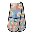 thumbnail image 1 of Yayeee Double Oven Mitt Kitchen Heat Resistant Baking 35" x7" Quilted Glove, Pink Checkered Daisy, 1 of 6