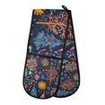 thumbnail image 1 of Yayeee Double Oven Mitt Kitchen Heat Resistant Baking 35" x7" Quilted Glove, Pink Christmas Splendor, 1 of 6