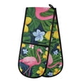 thumbnail image 1 of Yayeee Double Oven Mitt Kitchen Heat Resistant Baking 35" x7" Quilted Glove, Pink Flamingo Pattern, 1 of 6
