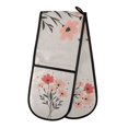 thumbnail image 1 of Yayeee Double Oven Mitt Kitchen Heat Resistant Baking 35" x7" Quilted Glove, Pink Flower, 1 of 6