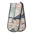 thumbnail image 1 of Yayeee Double Oven Mitt Kitchen Heat Resistant Baking 35" x7" Quilted Glove, Pink Geometric, 1 of 6