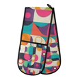 thumbnail image 1 of Yayeee Double Oven Mitt Kitchen Heat Resistant Baking 35" x7" Quilted Glove, Pink Geometric, 1 of 6