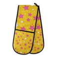 thumbnail image 1 of Yayeee Double Oven Mitt Kitchen Heat Resistant Baking 35" x7" Quilted Glove, Pink Stars, 1 of 6