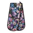 thumbnail image 1 of Yayeee Double Oven Mitt Kitchen Heat Resistant Baking 35" x7" Quilted Glove, Pink and Purple Flowers, 1 of 6
