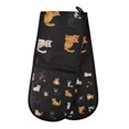 thumbnail image 1 of Yayeee Double Oven Mitt Kitchen Heat Resistant Baking 35" x7" Quilted Glove, Pixel Cat, 1 of 6
