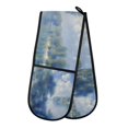 thumbnail image 1 of Yayeee Double Oven Mitt Kitchen Heat Resistant Baking 35" x7" Quilted Glove, Plants and River, 1 of 6