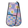 thumbnail image 1 of Yayeee Double Oven Mitt Kitchen Heat Resistant Baking 35" x7" Quilted Glove, Playful Daisy, 1 of 6