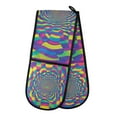 thumbnail image 1 of Yayeee Double Oven Mitt Kitchen Heat Resistant Baking 35" x7" Quilted Glove, Psychedelic Pattern, 1 of 6