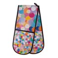 thumbnail image 1 of Yayeee Double Oven Mitt Kitchen Heat Resistant Baking 35" x7" Quilted Glove, Purple Colorful Circles, 1 of 6