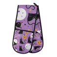 thumbnail image 1 of Yayeee Double Oven Mitt Kitchen Heat Resistant Baking 35" x7" Quilted Glove, Purple Halloween Pattern, 1 of 6