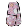 thumbnail image 1 of Yayeee Double Oven Mitt Kitchen Heat Resistant Baking 35" x7" Quilted Glove, Purple Halloween, 1 of 6