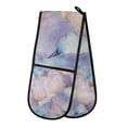 thumbnail image 1 of Yayeee Double Oven Mitt Kitchen Heat Resistant Baking 35" x7" Quilted Glove, Purple Marble Pattern, 1 of 6