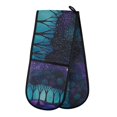 thumbnail image 1 of Yayeee Double Oven Mitt Kitchen Heat Resistant Baking 35" x7" Quilted Glove, Purple Moonlight Forest, 1 of 6